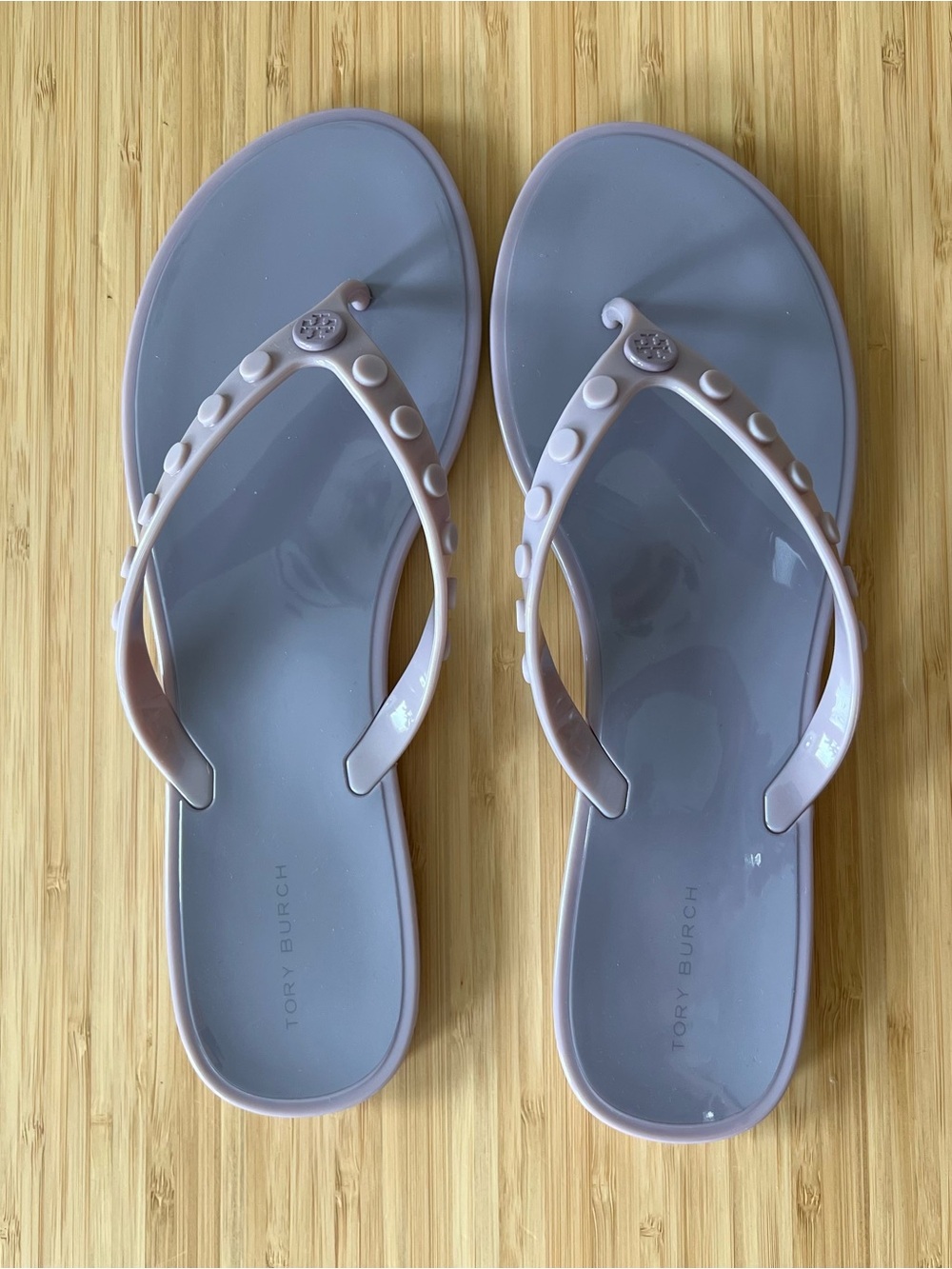 Tory Burch Pale Jelly Flip Flops